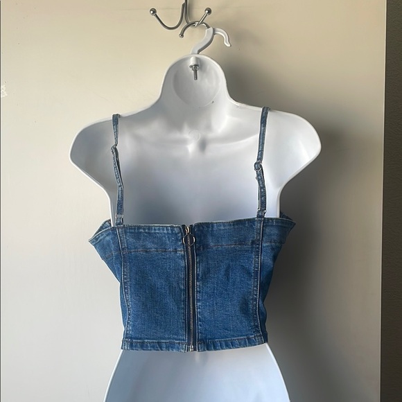 PacSun Blue Camisole Bustier Crop Top - Picture 7 of 10